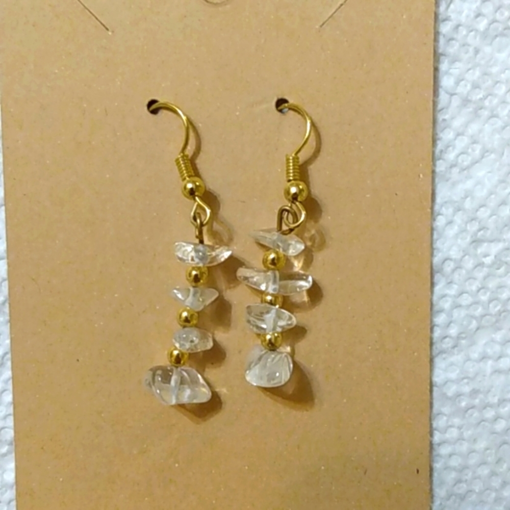 *3/$20* New Quartz Semi Precious Gem Stone Dangle earrings